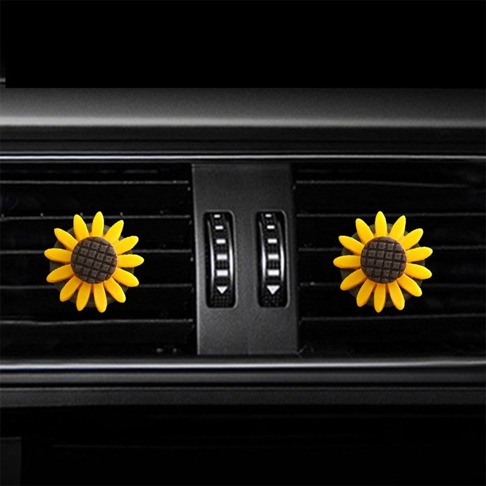 Home Fragrance Oud - 2Pcs Sunflower Car Aromatherapy Clip Air