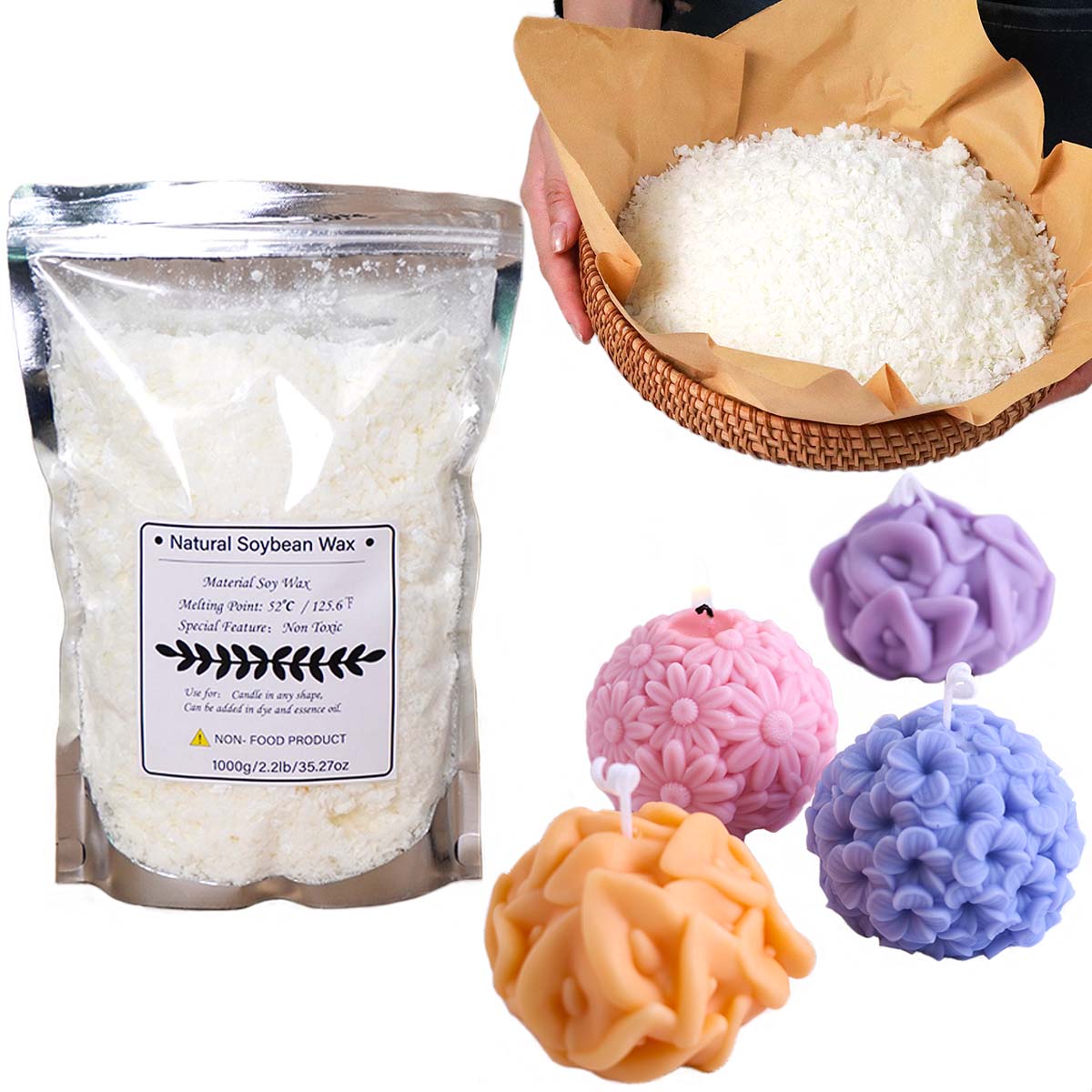 100/250/500/1000g Natural Soy  - огляд і ціна Soy Wax Flake